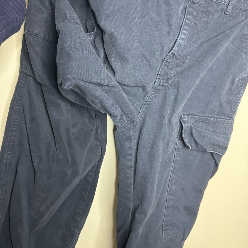 Zara High Rise Cargo Straight Leg Pant in Navy Blue - Picture 5 of 9